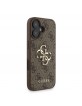Guess iPhone 16 Case Big 4G Metal Logo Strap Brown