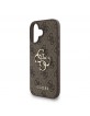 Guess iPhone 16 Case Big 4G Metal Logo Strap Brown