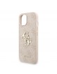 Guess iPhone 15 Hülle Case Big 4G Metal Logo Strap Armband Rosa