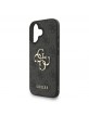 Guess iPhone 16 Case Big 4G Metal Logo Strap Black