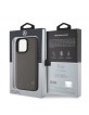 Mercedes iPhone 16 Pro Hülle Case Curved Stitches Echtleder Braun