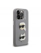 Karl Lagerfeld iPhone 15 Pro Max Case Grained K & CH Heads Gray