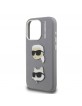Karl Lagerfeld iPhone 15 Pro Max Case Grained K & CH Heads Gray