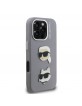 Karl Lagerfeld iPhone 16 Pro Max Hülle Grained K & CH Heads Grau