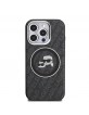 Karl Lagerfeld iPhone 15 Pro Case Repeated Logo MagSafe Black