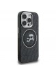 Karl Lagerfeld iPhone 15 Pro Case Repeated Logo MagSafe Black