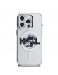 Karl Lagerfeld iPhone 15 Pro Hülle Case Glitter Sketch MagSafe Clear