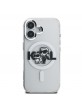 Karl Lagerfeld iPhone 16 Hülle Case Glitter Sketch MagSafe Clear