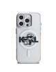 Karl Lagerfeld iPhone 16 Pro Hülle Case Glitter Sketch MagSafe Clear