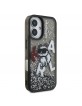 Karl Lagerfeld iPhone 16 Hülle Case Liquid Glitter Scattered Choupette Schwarz