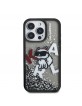 Karl Lagerfeld iPhone 16 Pro Hülle Case Liquid Glitter Scattered Choupette Schwarz