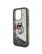 Karl Lagerfeld iPhone 16 Pro Hülle Case Liquid Glitter Scattered Choupette Schwarz
