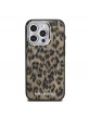 Karl Lagerfeld iPhone 15 Pro Hülle Case Leopard MagSafe Braun