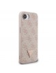 Guess iPhone 16e Case 4G Rhinestone Triangle Metal Logo Pink