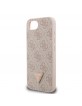 Guess iPhone 16e Case 4G Rhinestone Triangle Metal Logo Pink