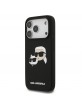 Karl Lagerfeld iPhone 17 Pro Case MagSafe Silicone Karl Choupette Heads Black