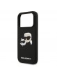 Karl Lagerfeld iPhone 17 Pro Case MagSafe Silicone Karl Choupette Heads Black