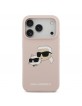 Karl Lagerfeld iPhone 17 Pro Case MagSafe Silicone Karl Choupette Heads Pink