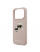 Karl Lagerfeld iPhone 17 Pro Case MagSafe Silicone Karl Choupette Heads Pink