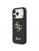 Guess iPhone 17 Pro Hülle Case Fixed Glitter 4G Metal Logo Schwarz