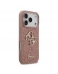 Guess iPhone 17 Pro Hülle Case Fixed Glitter 4G Metal Logo Rosa