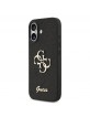 Guess iPhone 17 Hülle Case Fixed Glitter 4G Metal Logo Schwarz