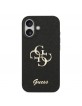 Guess iPhone 17 Hülle Case Fixed Glitter 4G Metal Logo Schwarz