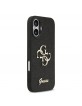 Guess iPhone 17 Hülle Case Fixed Glitter 4G Metal Logo Schwarz