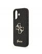 Guess iPhone 17 Hülle Case Fixed Glitter 4G Metal Logo Schwarz