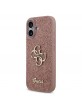 Guess iPhone 17 Hülle Case Fixed Glitter 4G Metal Logo Rosa