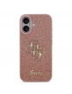 Guess iPhone 17 Hülle Case Fixed Glitter 4G Metal Logo Rosa