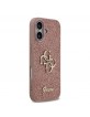 Guess iPhone 17 Hülle Case Fixed Glitter 4G Metal Logo Rosa