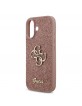Guess iPhone 17 Hülle Case Fixed Glitter 4G Metal Logo Rosa
