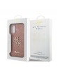 Guess iPhone 17 Hülle Case Fixed Glitter 4G Metal Logo Rosa