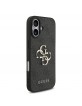 Guess iPhone 17 Hülle Case 4G Metal Logo Pearl Stap Schwarz