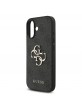 Guess iPhone 17 Hülle Case 4G Metal Logo Pearl Stap Schwarz