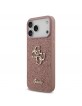 Guess iPhone 17 Pro Max Hülle Case Fixed Glitter 4G Metal Logo Rosa