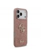 Guess iPhone 17 Pro Max Hülle Case Fixed Glitter 4G Metal Logo Rosa