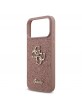 Guess iPhone 17 Pro Max Hülle Case Fixed Glitter 4G Metal Logo Rosa