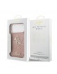Guess iPhone 17 Pro Max Hülle Case Fixed Glitter 4G Metal Logo Rosa