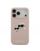 Karl Lagerfeld iPhone 17 Pro Max Hülle Case MagSafe Silikon Karl Choupette Heads Rosa