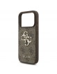 Guess iPhone 17 Pro Hülle Case 4G Metal Logo Pearl Stap Braun