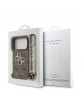 Guess iPhone 17 Pro Hülle Case 4G Metal Logo Pearl Stap Braun