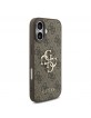 Guess iPhone 17 Hülle Case 4G Metal Logo Pearl Stap Braun