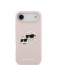 Karl Lagerfeld iPhone 17 Air Case Cse Silicone Double Heads MagSafe Pink