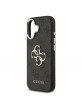 Guess iPhone 17 Hülle Case Leather 4G Metal Logo Gold Frame Schwarz
