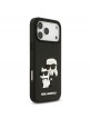 Karl Lagerfeld iPhone 17 Pro Max Hülle Case 3D Rubber Karl Choupette Schwarz