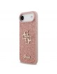 Guess iPhone 17 Air Case Fixed Glitter 4G Metal Logo Pink