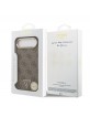 Guess iPhone 17 Air Hülle Case Strass 4G Gold Frame MagSafe Braun