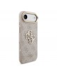 Guess iPhone 17 Air Hülle Case Leather 4G Metal Logo Gold Frame Rosa